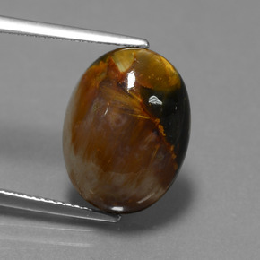 Pietersite Multicolore naturelle Coupe ovale, 7.21 ct, Opaque