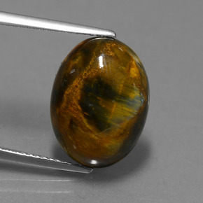 Pietersite Multicolore naturelle Coupe ovale, 7.40 ct, Opaque