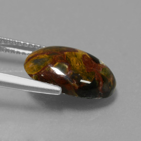 Piétersite multicolore naturelle coupe ovale, 4,21 ct, opaque
