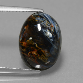 Piétersite multicolore naturelle coupe ovale, 6,33 ct, opaque