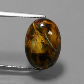 Piétersite multicolore naturelle coupe ovale, 6,15 ct, opaque