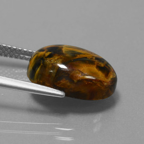 Piétersite multicolore naturelle coupe ovale, 6,15 ct, opaque