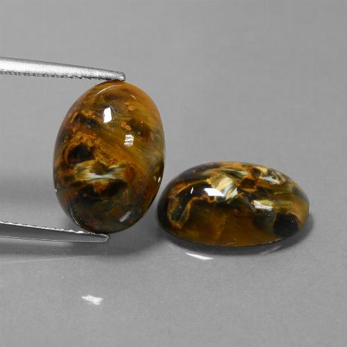 Achetez naturel 9.38ct Multicolore Pietersite gems, Coupe ovale, En provenance Namibie chez GemSelect. En stock, livraison internationale!