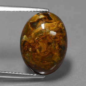 Piétersite multicolore naturelle coupe ovale, 7,19 ct, opaque