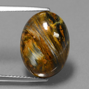 Pietersite Multicolore naturelle Coupe ovale, 7.17 ct, Opaque