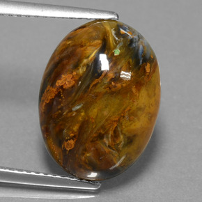 Piétersite multicolore naturelle coupe ovale, 7,10 ct, opaque