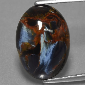 Piétersite multicolore naturelle coupe ovale, 4,81 ct, opaque