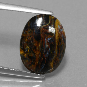 Piétersite multicolore naturelle coupe ovale, 3,16 ct, opaque