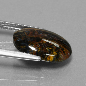 Piétersite multicolore naturelle coupe ovale, 3,16 ct, opaque