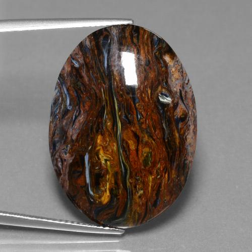 Pietersite Multicolore naturelle Coupe ovale, 24.57 ct, Opaque