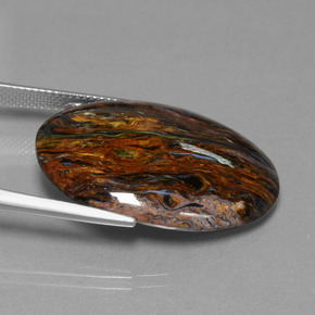 Pietersite Multicolore naturelle Coupe ovale, 24.57 ct, Opaque