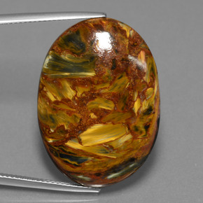 Piétersite multicolore naturelle coupe ovale, 29,67 ct, opaque