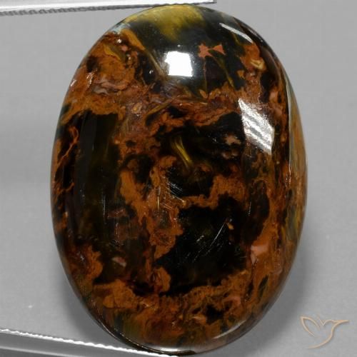 36.52ct Naturel Multicolore Pietersite, ovale, Opaque