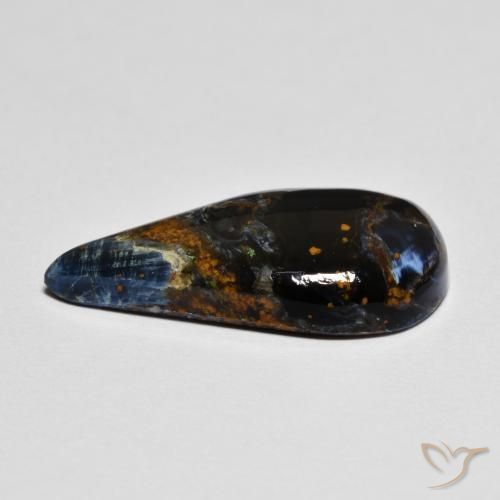 Pietersite Multicolore naturelle En forme de poire, 5.22 ct, Opaque