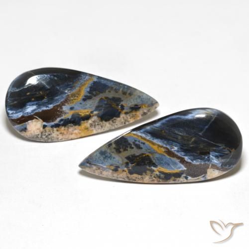 25.47ctw Naturel Multicolore Pietersite, En forme de poire, Opaque