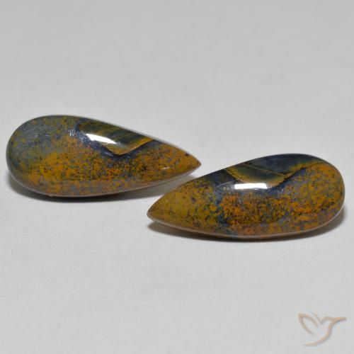 8.34ctw Naturel Multicolore Pietersite, En forme de poire, Opaque