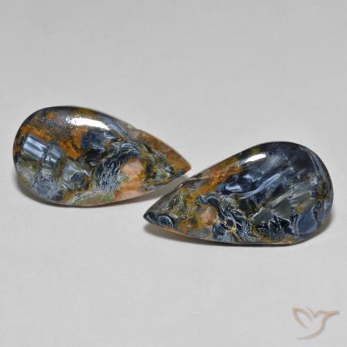 13.64ctw Naturel Multicolore Pietersite, En forme de poire, Opaque