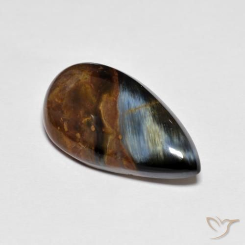 5.13ct Naturel Multicolore Pietersite, En forme de poire, Opaque