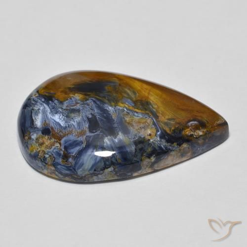 Pietersite Multicolore naturelle En forme de poire, 12.01 ct, Opaque