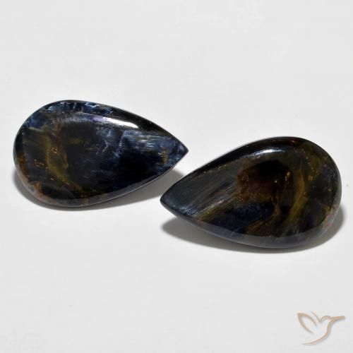 16.86ctw Naturel Multicolore Pietersite, En forme de poire, Opaque