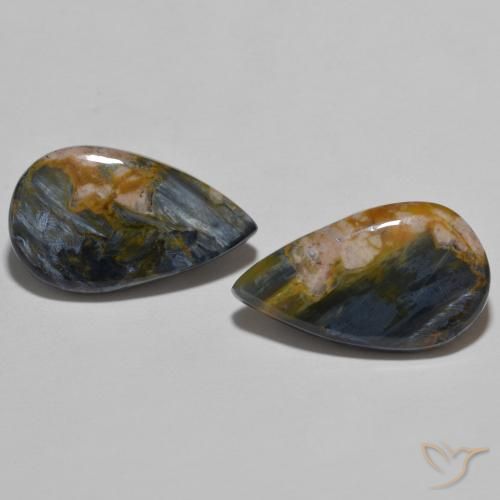 11.31ctw Naturel Multicolore Pietersite, En forme de poire, Opaque