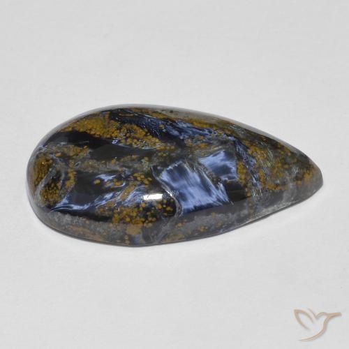 Pietersite Multicolore naturelle En forme de poire, 10.55 ct, Opaque