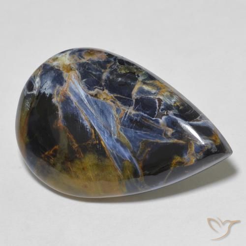 Pietersite Multicolore naturelle En forme de poire, 18.93 ct, Opaque