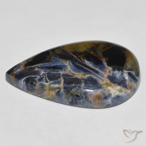 Pietersite Multicolore naturelle En forme de poire, 18.93 ct, Opaque