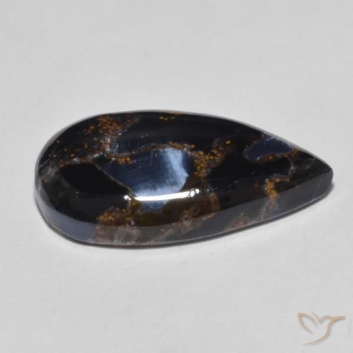 Pietersite Multicolore naturelle En forme de poire, 11.21 ct, Opaque