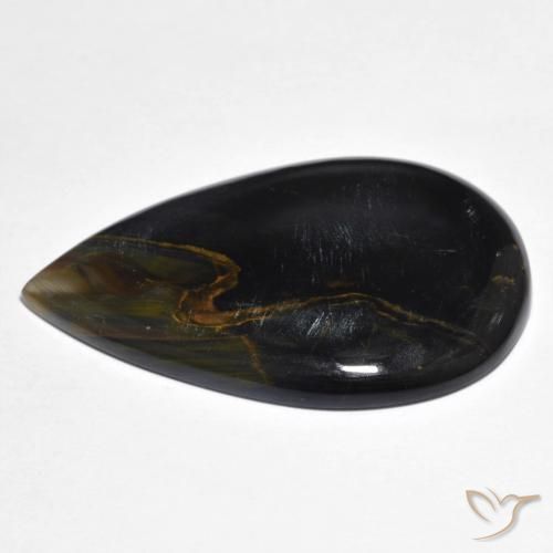Pietersite Multicolore naturelle En forme de poire, 27.85 ct, Opaque
