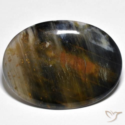 34.77ct Naturel Multicolore Pietersite, ovale, Translucide