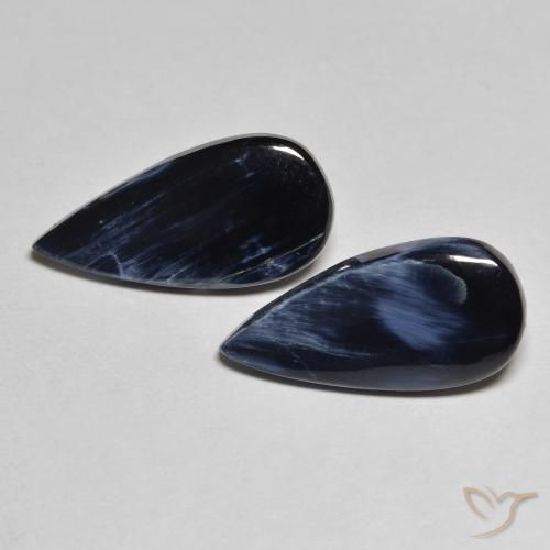 7.63ctw Naturel Multicolore Pietersite, En forme de poire, Opaque