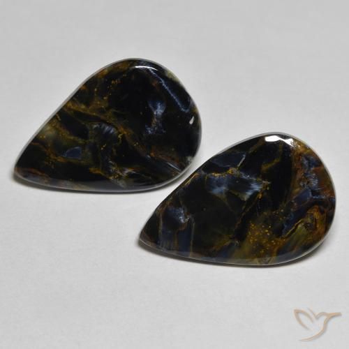 8.64ctw Naturel Multicolore Pietersite, En forme de poire, Opaque