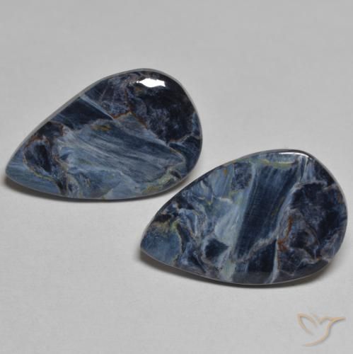 8.69ctw Naturel Multicolore Pietersite, En forme de poire, Opaque