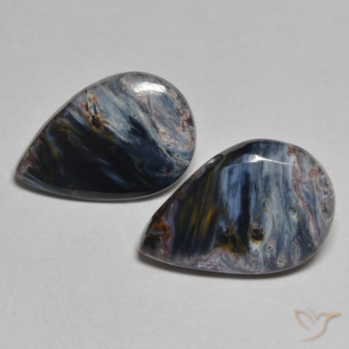 5.95ctw Naturel Multicolore Pietersite, En forme de poire, Opaque