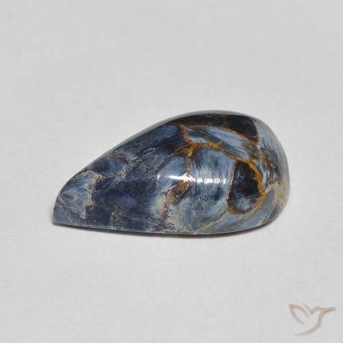 Pietersite Multicolore naturelle En forme de poire, 3.22 ct, Opaque