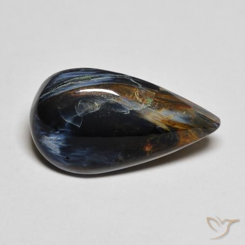 Pietersite Multicolore naturelle En forme de poire, 5.68 ct, Opaque