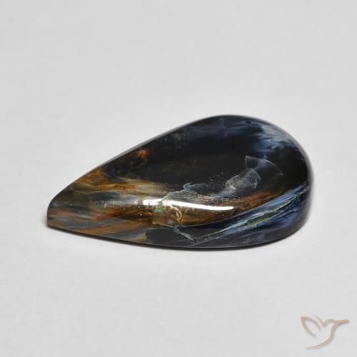 Pietersite Multicolore naturelle En forme de poire, 5.68 ct, Opaque