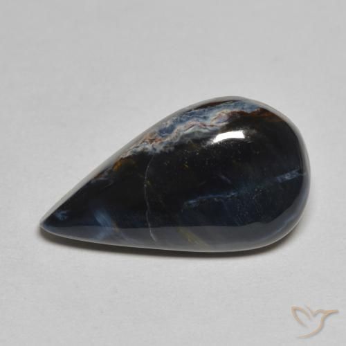 5.44ct Naturel Multicolore Pietersite, En forme de poire, Opaque