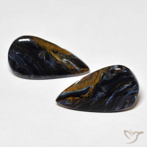 8.53ctw Naturel Multicolore Pietersite, En forme de poire, Opaque