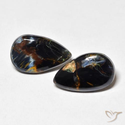 6.20ctw Naturel Multicolore Pietersite, En forme de poire, Opaque