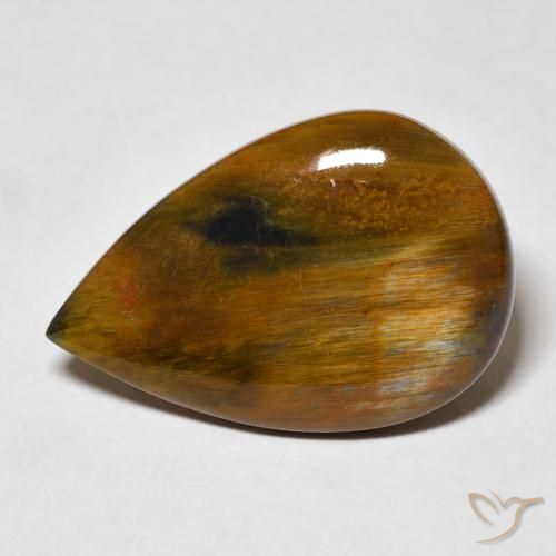8.35ct Naturel Brun pain d'épices Pietersite, En forme de poire, Opaque