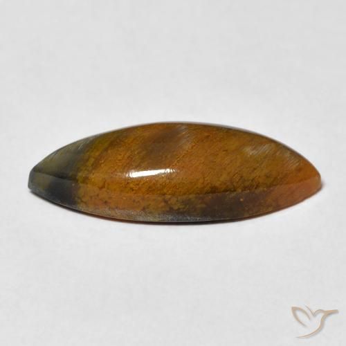 Pietersite Caramel brun naturelle Marquise, 4.81 ct, Opaque