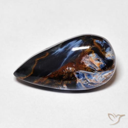 Pietersite Multicolore naturelle En forme de poire, 7.28 ct, Opaque