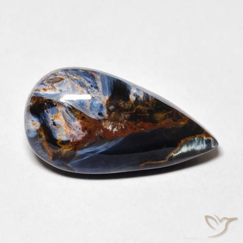 Pietersite Multicolore naturelle En forme de poire, 7.28 ct, Opaque