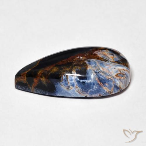 Pietersite Multicolore naturelle En forme de poire, 7.28 ct, Opaque