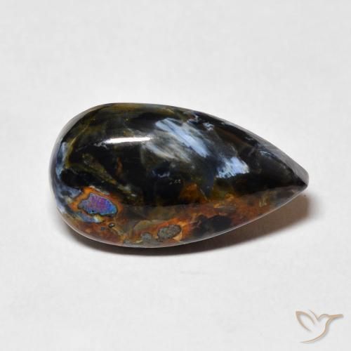 6.42ct Naturel Multicolore Pietersite, En forme de poire, Opaque