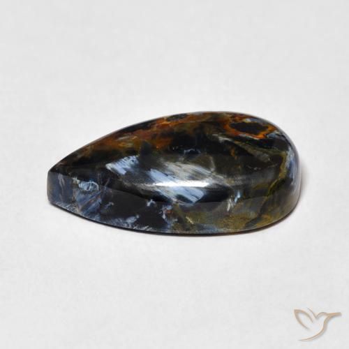 Pietersite Multicolore naturelle En forme de poire, 6.42 ct, Opaque