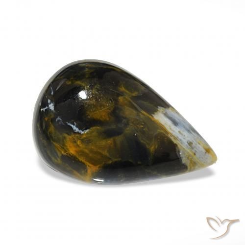 Pietersite Multicolore naturelle En forme de poire, 7.46 ct, Opaque