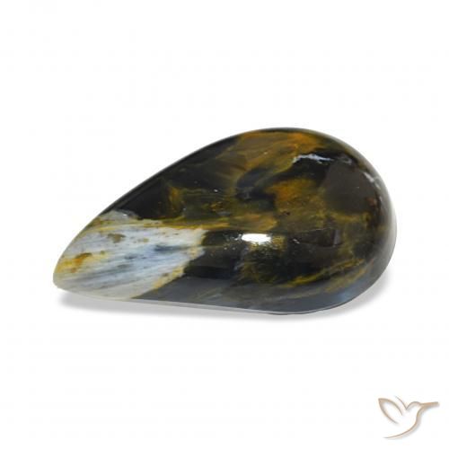 Pietersite Multicolore naturelle En forme de poire, 7.46 ct, Opaque